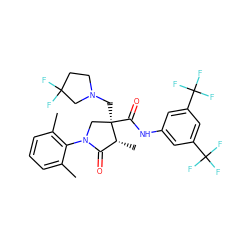 Cc1cccc(C)c1N1C[C@@](CN2CCC(F)(F)C2)(C(=O)Nc2cc(C(F)(F)F)cc(C(F)(F)F)c2)[C@H](C)C1=O ZINC000142530930