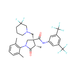 Cc1cccc(C)c1N1C[C@@](CN2CCCC(F)(F)C2)(C(=O)Nc2cc(C(F)(F)F)cc(C(F)(F)F)c2)[C@H](C)C1=O ZINC000142547648