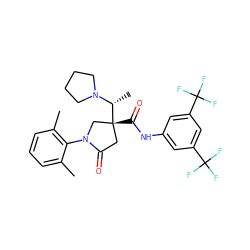 Cc1cccc(C)c1N1C[C@](C(=O)Nc2cc(C(F)(F)F)cc(C(F)(F)F)c2)([C@@H](C)N2CCCC2)CC1=O ZINC000198435930