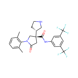 Cc1cccc(C)c1N1C[C@](C(=O)Nc2cc(C(F)(F)F)cc(C(F)(F)F)c2)([C@@H]2CCNC2)CC1=O ZINC000220663612