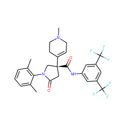 Cc1cccc(C)c1N1C[C@](C(=O)Nc2cc(C(F)(F)F)cc(C(F)(F)F)c2)(C2=CCN(C)CC2)CC1=O ZINC000198433683