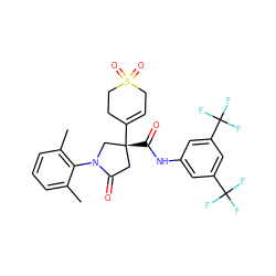 Cc1cccc(C)c1N1C[C@](C(=O)Nc2cc(C(F)(F)F)cc(C(F)(F)F)c2)(C2=CCS(=O)(=O)CC2)CC1=O ZINC000198434819