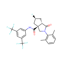 Cc1cccc(C)c1N1C[C@]2(C(=O)Nc3cc(C(F)(F)F)cc(C(F)(F)F)c3)C[C@@H](F)C[C@@H]2C1=O ZINC000220659304