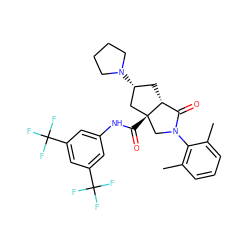 Cc1cccc(C)c1N1C[C@]2(C(=O)Nc3cc(C(F)(F)F)cc(C(F)(F)F)c3)C[C@H](N3CCCC3)C[C@@H]2C1=O ZINC000220657486