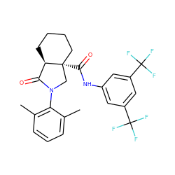 Cc1cccc(C)c1N1C[C@]2(C(=O)Nc3cc(C(F)(F)F)cc(C(F)(F)F)c3)CCCC[C@@H]2C1=O ZINC000116640482