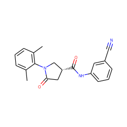 Cc1cccc(C)c1N1C[C@H](C(=O)Nc2cccc(C#N)c2)CC1=O ZINC000096685819