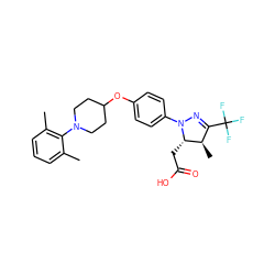 Cc1cccc(C)c1N1CCC(Oc2ccc(N3N=C(C(F)(F)F)[C@@H](C)[C@@H]3CC(=O)O)cc2)CC1 ZINC000219592568