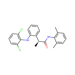 Cc1cccc(C)c1NC(=O)[C@@H](C)c1ccccc1Nc1c(Cl)cccc1Cl ZINC000043120093