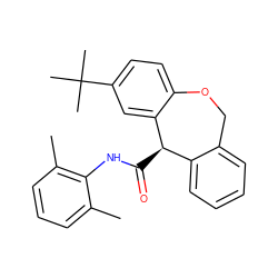 Cc1cccc(C)c1NC(=O)[C@@H]1c2ccccc2COc2ccc(C(C)(C)C)cc21 ZINC000013735140