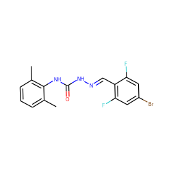 Cc1cccc(C)c1NC(=O)N/N=C/c1c(F)cc(Br)cc1F ZINC000169335074