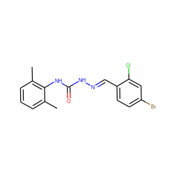 Cc1cccc(C)c1NC(=O)N/N=C/c1ccc(Br)cc1Cl ZINC000169335075