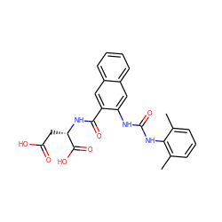 Cc1cccc(C)c1NC(=O)Nc1cc2ccccc2cc1C(=O)N[C@@H](CC(=O)O)C(=O)O ZINC000040892109