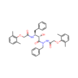 Cc1cccc(C)c1OCC(=O)N[C@@H](Cc1ccccc1)[C@H](O)C(=O)N(Cc1ccccc1)NC(=O)COc1c(C)cccc1C ZINC000028106415