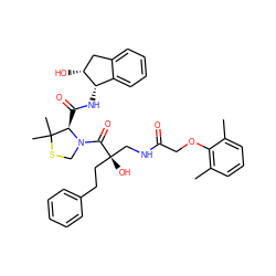 Cc1cccc(C)c1OCC(=O)NC[C@](O)(CCc1ccccc1)C(=O)N1CSC(C)(C)[C@H]1C(=O)N[C@H]1c2ccccc2C[C@H]1O ZINC000049722870