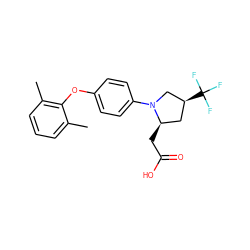 Cc1cccc(C)c1Oc1ccc(N2C[C@@H](C(F)(F)F)C[C@H]2CC(=O)O)cc1 ZINC000116588039