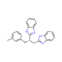 Cc1cccc(C[C@@H](Cc2nc3ccccc3[nH]2)c2nc3ccccc3[nH]2)c1 ZINC000000824728