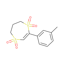 Cc1cccc(C2=CS(=O)(=O)CCCS2(=O)=O)c1 ZINC000034031445