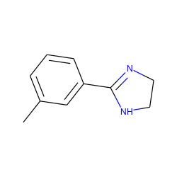 Cc1cccc(C2=NCCN2)c1 ZINC000004014410