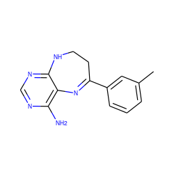 Cc1cccc(C2=Nc3c(N)ncnc3NCC2)c1 ZINC000029049744