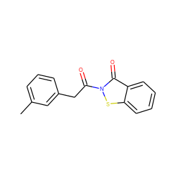 Cc1cccc(CC(=O)n2sc3ccccc3c2=O)c1 ZINC000299820173