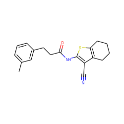 Cc1cccc(CCC(=O)Nc2sc3c(c2C#N)CCCC3)c1 ZINC000073332485