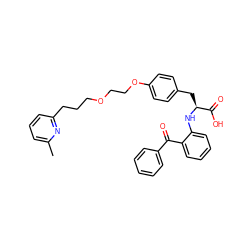 Cc1cccc(CCCOCCOc2ccc(C[C@H](Nc3ccccc3C(=O)c3ccccc3)C(=O)O)cc2)n1 ZINC000027557545