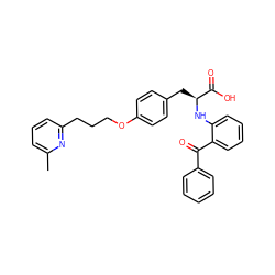 Cc1cccc(CCCOc2ccc(C[C@H](Nc3ccccc3C(=O)c3ccccc3)C(=O)O)cc2)n1 ZINC000013782262