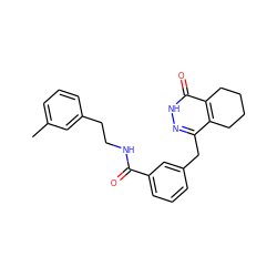 Cc1cccc(CCNC(=O)c2cccc(Cc3n[nH]c(=O)c4c3CCCC4)c2)c1 ZINC000167829133