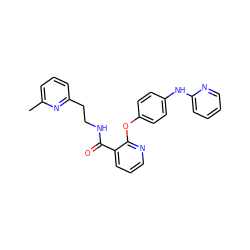 Cc1cccc(CCNC(=O)c2cccnc2Oc2ccc(Nc3ccccn3)cc2)n1 ZINC000148055458