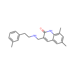 Cc1cccc(CCNCc2cc3cc(C)cc(C)c3[nH]c2=O)c1 ZINC000004160536