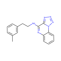 Cc1cccc(CCNc2nc3ccccc3n3nnnc23)c1 ZINC000004922943