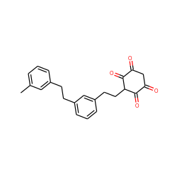 Cc1cccc(CCc2cccc(CCC3C(=O)C(=O)CC(=O)C3=O)c2)c1 ZINC000014951907