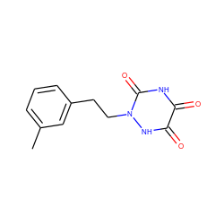 Cc1cccc(CCn2[nH]c(=O)c(=O)[nH]c2=O)c1 ZINC000143825500