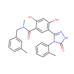 Cc1cccc(CN(C)C(=O)c2cc(-c3n[nH]c(=O)n3-c3ccccc3C)c(O)cc2O)c1 ZINC000114304114