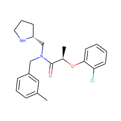 Cc1cccc(CN(C[C@H]2CCCN2)C(=O)[C@@H](C)Oc2ccccc2Cl)c1 ZINC000040412467