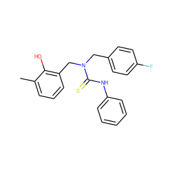 Cc1cccc(CN(Cc2ccc(F)cc2)C(=S)Nc2ccccc2)c1O ZINC000045335662