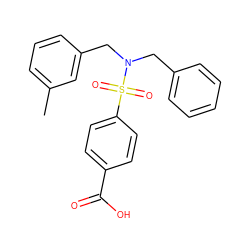 Cc1cccc(CN(Cc2ccccc2)S(=O)(=O)c2ccc(C(=O)O)cc2)c1 ZINC000115732021