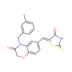 Cc1cccc(CN2C(=O)COc3ccc(/C=C4\SC(=S)NC4=O)cc32)c1 ZINC000028883290