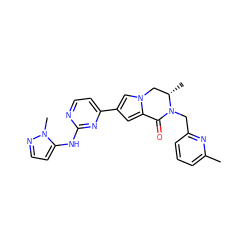 Cc1cccc(CN2C(=O)c3cc(-c4ccnc(Nc5ccnn5C)n4)cn3C[C@@H]2C)n1 ZINC001772605548