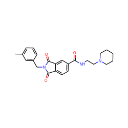 Cc1cccc(CN2C(=O)c3ccc(C(=O)NCCN4CCCCC4)cc3C2=O)c1 ZINC000028884786