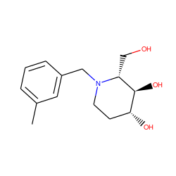 Cc1cccc(CN2CC[C@@H](O)[C@H](O)[C@H]2CO)c1 ZINC000473179314