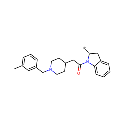 Cc1cccc(CN2CCC(CC(=O)N3c4ccccc4C[C@H]3C)CC2)c1 ZINC000013860165