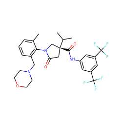 Cc1cccc(CN2CCOCC2)c1N1C[C@](C(=O)Nc2cc(C(F)(F)F)cc(C(F)(F)F)c2)(C(C)C)CC1=O ZINC000198447330