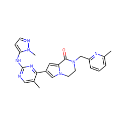 Cc1cccc(CN2CCn3cc(-c4nc(Nc5ccnn5C)ncc4C)cc3C2=O)n1 ZINC001772605520