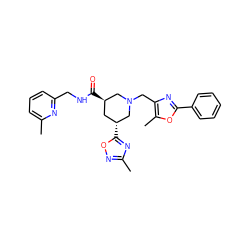 Cc1cccc(CNC(=O)[C@@H]2C[C@@H](c3nc(C)no3)CN(Cc3nc(-c4ccccc4)oc3C)C2)n1 ZINC000071335398