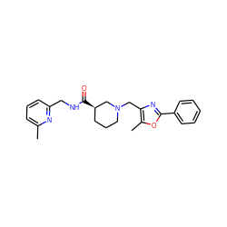 Cc1cccc(CNC(=O)[C@@H]2CCCN(Cc3nc(-c4ccccc4)oc3C)C2)n1 ZINC000071340304