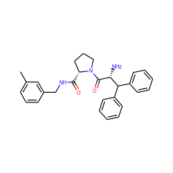 Cc1cccc(CNC(=O)[C@@H]2CCCN2C(=O)[C@H](N)C(c2ccccc2)c2ccccc2)c1 ZINC000013779048