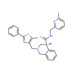 Cc1cccc(CNC(=O)[C@]2(F)CN(Cc3nc(-c4ccccc4)oc3C)Cc3ccccc32)n1 ZINC000071331861