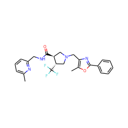 Cc1cccc(CNC(=O)[C@H]2CN(Cc3nc(-c4ccccc4)oc3C)C[C@@H]2C(F)(F)F)n1 ZINC000071331810