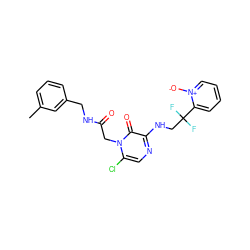 Cc1cccc(CNC(=O)Cn2c(Cl)cnc(NCC(F)(F)c3cccc[n+]3[O-])c2=O)c1 ZINC000013489021